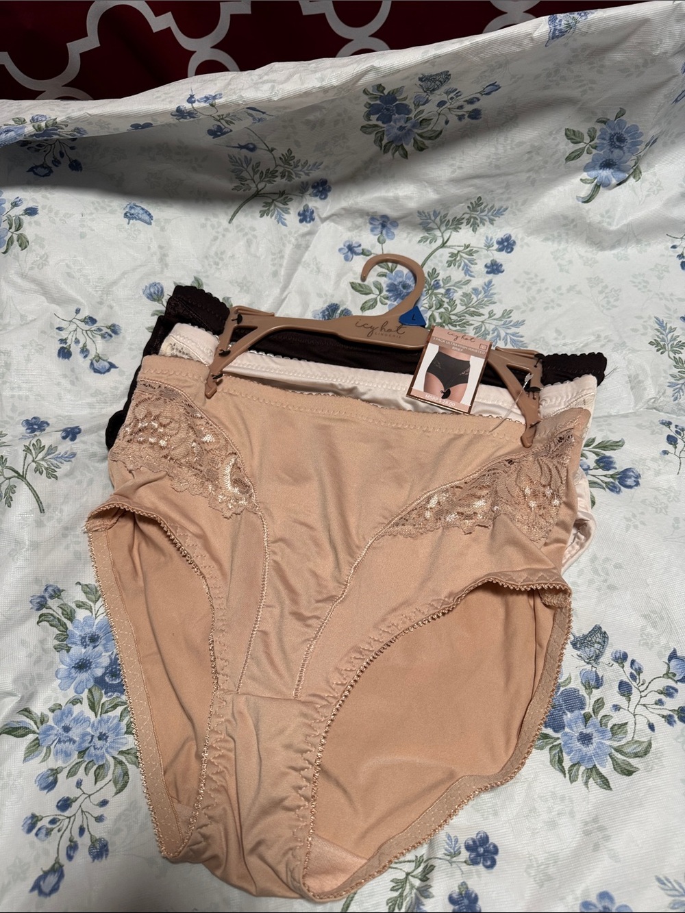 Women's Lace-Trim High-Cut Panties - Nude
